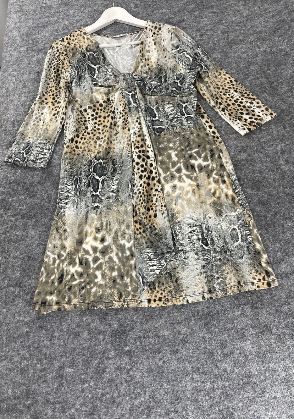 Red Apple Shift Dress Womens Large Leopard Cheetah Half Sleeve Swing N336